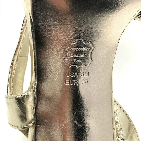 Nina Sandals Gold Metallic Kitten Heels Sandals 6 - Picture 8 of 8